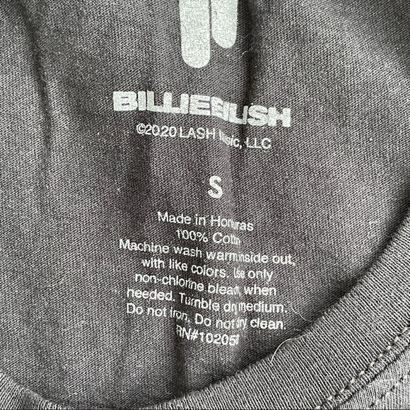 Billie Eilish T- Shirt Black Blue Flames 100% Cotton Unisex S - Picture 7 of 7